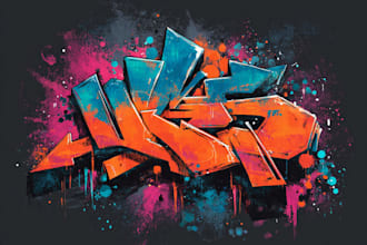 design bold graffiti text logo for business