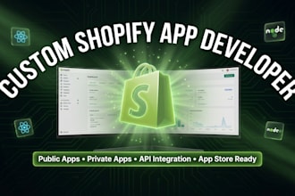 develop a custom shopify app, public or private app with API integration