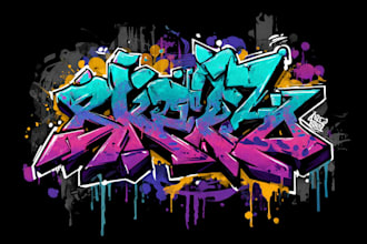 make professional graffiti logo for youtube or twitch