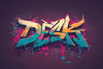 create custom spray paint graffiti logo