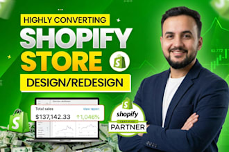 build shopify store design and redesign shopify store for ecommerce
