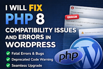 fix PHP 8 compatibility issues and errors in wordpress