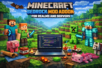 develop custom minecraft bedrock mod addons for realms and servers