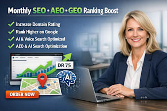 monthl seo service aeo geo increase dr website geo rank site aeo ai optimization
