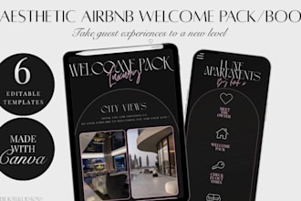 provide a premade airbnb welcome book for your guests editable in canva