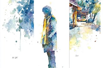 hand drawn artistic watercolor art