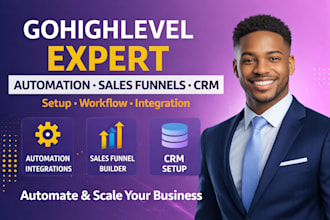 setup gohighlevel CRM, workflow automation, funnels and campaigns