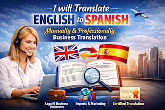 translate english to spanish manually and professionally business translation