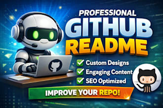 create a stunning professional github readme with badges, design and animations