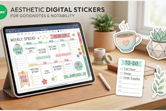 custom aesthetic digital stickers for goodnotes and small business