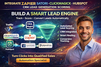 integrate zapier satori clickmagic hubspot pipedrive CRM lead generation scoring