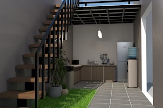 design interior mezzanine outdoor relalistic rendering