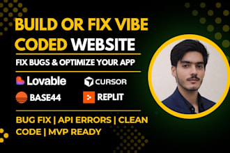 fix vibe code errors, bugs and cleanup your loveable, replit, base44, bolt apps