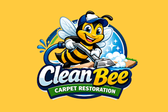 make mascot bee clean carpet restoration logo for your business