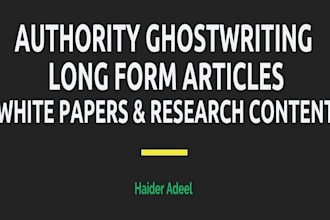write SEO blog posts and long form articles for blogs and websites