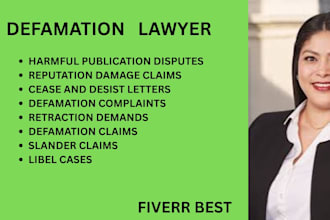 handle defamation, reputation, slander cases and harmful publication disputes