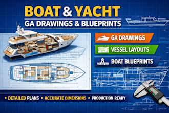 design boat and yacht ga drawings, vessel layout and blueprints