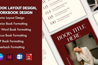 do paperback formatting, book layout design, workbook design, print book