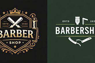 make custom barber, barbershop, spa and beauty salon logo