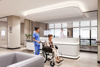 design 3d render medical center, hospital, clinic space center