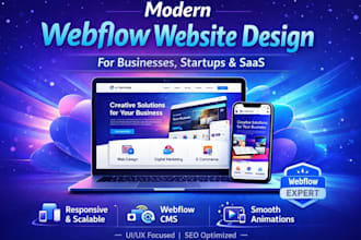 design a modern webflow website, webflow redesign, or custom webflow cms site