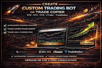 code complex trading bot or trade copier on nt8, tv, mt5 ctrader, tradestation