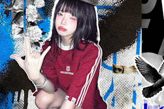 create a unique aesthetic y2k graphic design for you