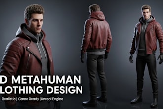 model 3d metahuman clothes, apparel, and wardrobe assets for games, animation