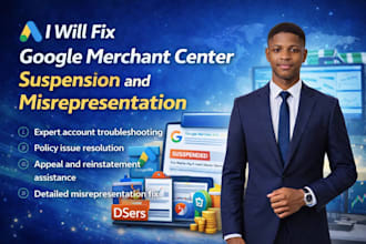 fix google merchant center misrepresentation suspension shopping ads issues