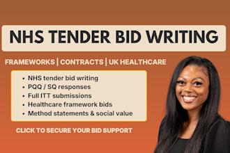 write your nhs tender bid or healthcare framework response UK, UK tender bids