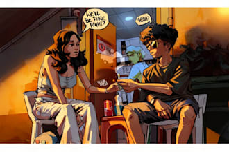 draw custom comic book illustration, graphic novel and comic art