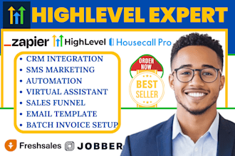 setup gohighlevel sms marketing monday crm freshsales jobber zapier integration