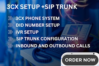 develop sip trunk and did number, pbx extension and office phone system