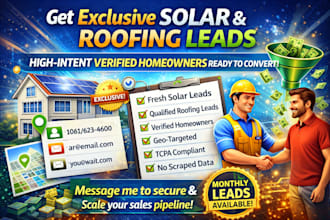 provide fresh solar leads and roofing leads homeowners list