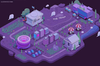design custom illustrated vector and isometric 3d maps for events and tourism