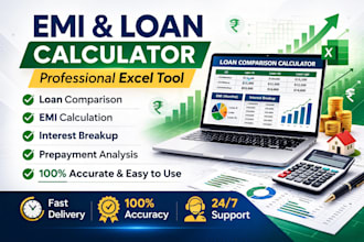 create a professional emi and loan comparison calculator in excel
