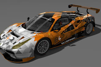 do a skin or livery for simracing assetto corsa, acc competizione, iracing, lmu