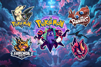 design a pokemon logo, pokemon art pokemon card for your stream, store or brand