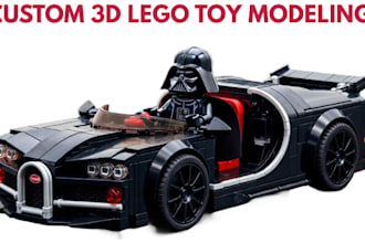 design 3d lego model, lego toys, house, bikes,3d lego miniature for printing