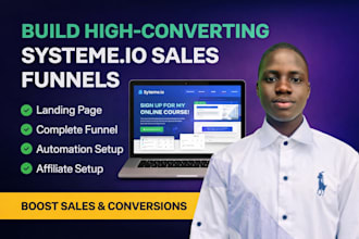 build systeme io sales funnel, systeme io landing page, systeme io website