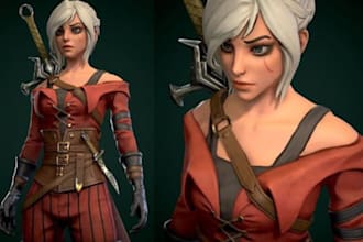 do 3d stylized character modeling game art game asset blender uv rigging texture