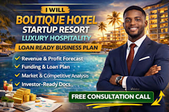 boutique hotel startup business plan resort luxury hospitality loan ready