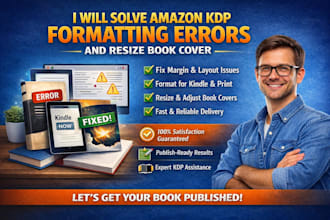 solve amazon KDP formatting errors and resize book cover