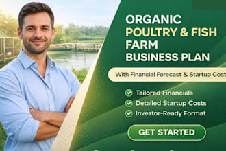 organic poultry fish farm business plan with financial forecast startup costs