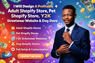 design a profitable adult shopify store pet shopify store, y2k streetwear