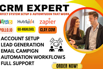 setup clay com, apollo io sequences, hubspot crm workflows, and automation