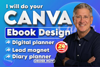do business canva ebook design, hyperlink digital planner editable diary planner