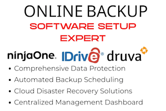 setup online backup software ninjaone idrive druva data security cloud barracuda