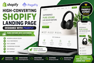 design a high converting shopify landing page with pagefly