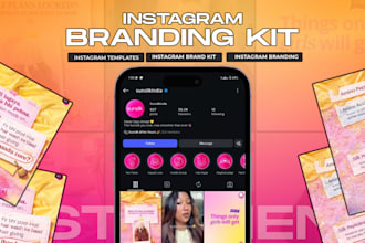 design modern instagram branding kit and templates